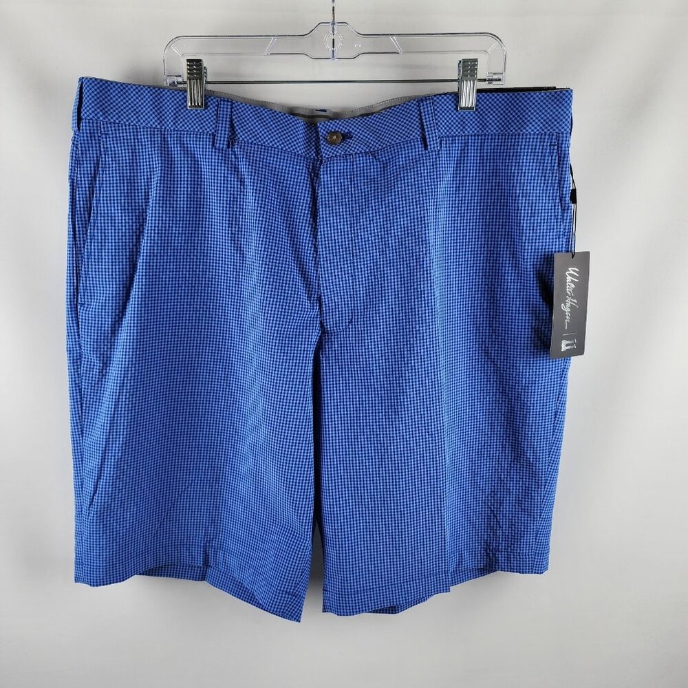 Walter Hagen Shorts Mens 42 Blueberry Pie Gingham Seersucker Short (42x10) NWT
